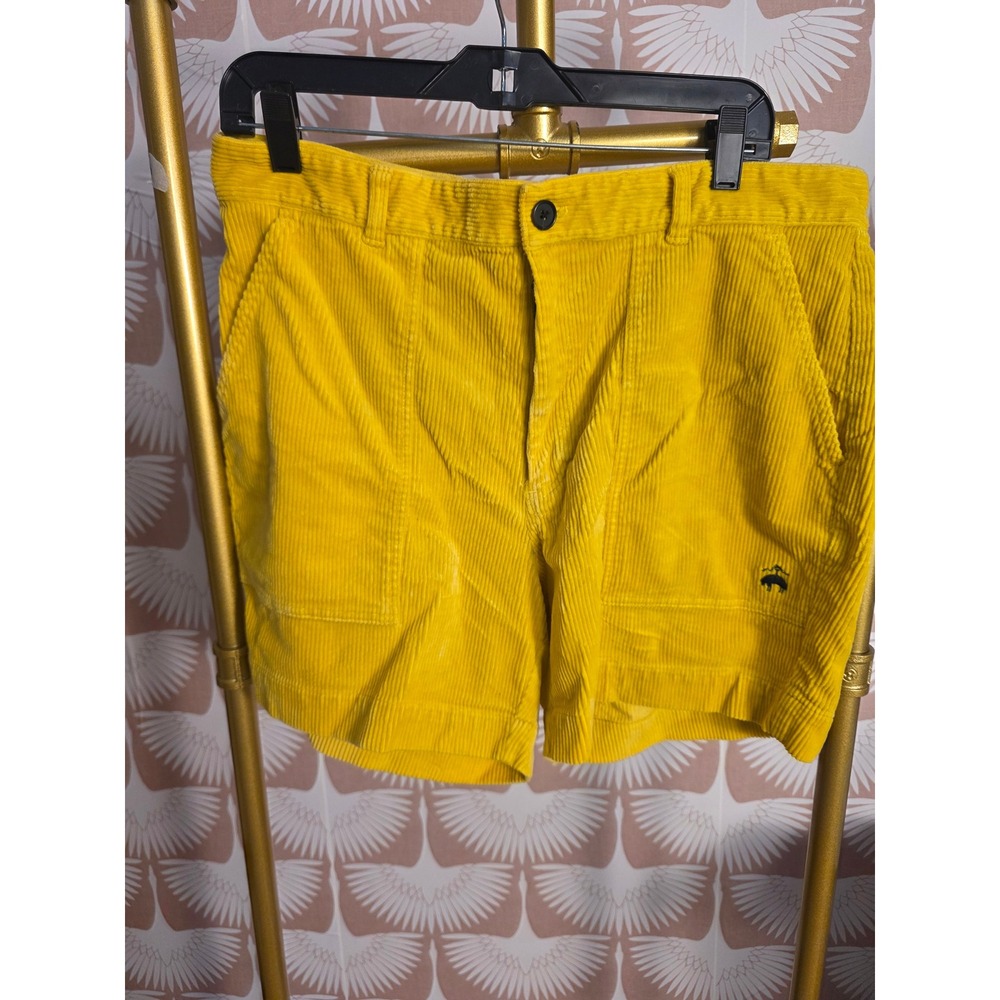 Brooks Brothers Mens W36 Yellow Corduroy Bermuda Shorts Preppy Cotton Stretch